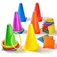 Yetech 3-in-1 Ring Toss Game Set Intelligence Development Juego de Deportes Juego al Aire Libre para Niños y Adultos…
